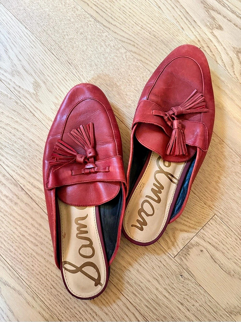 Sam Edelman Red Tassel Loafers
